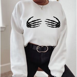 Halloween Skeleton Hands Graphic womens Sweatshirt S-5X